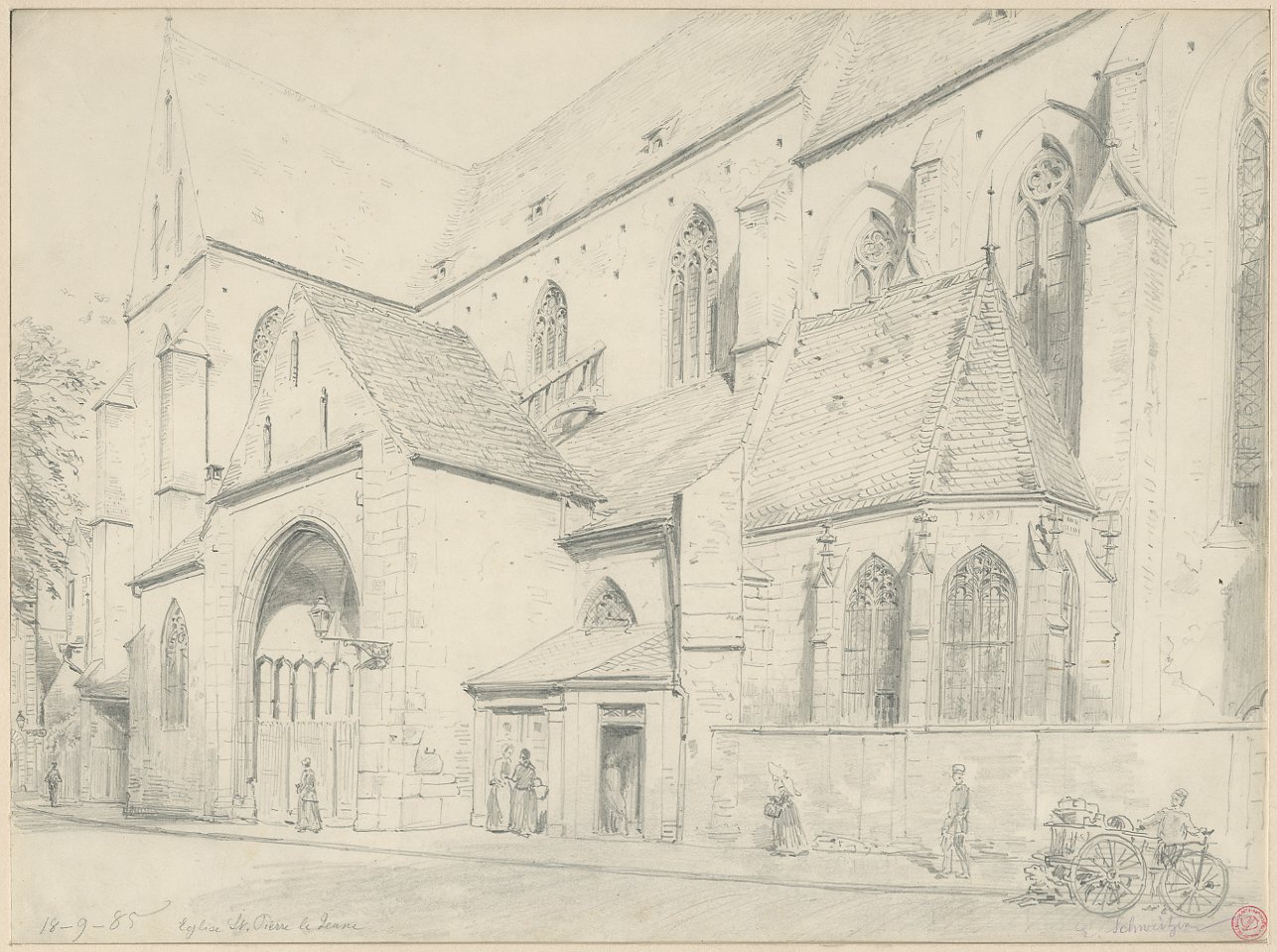 VUE DE STRASBOURG : L'EGLISE SAINT PIERRE LE JEUNE_0